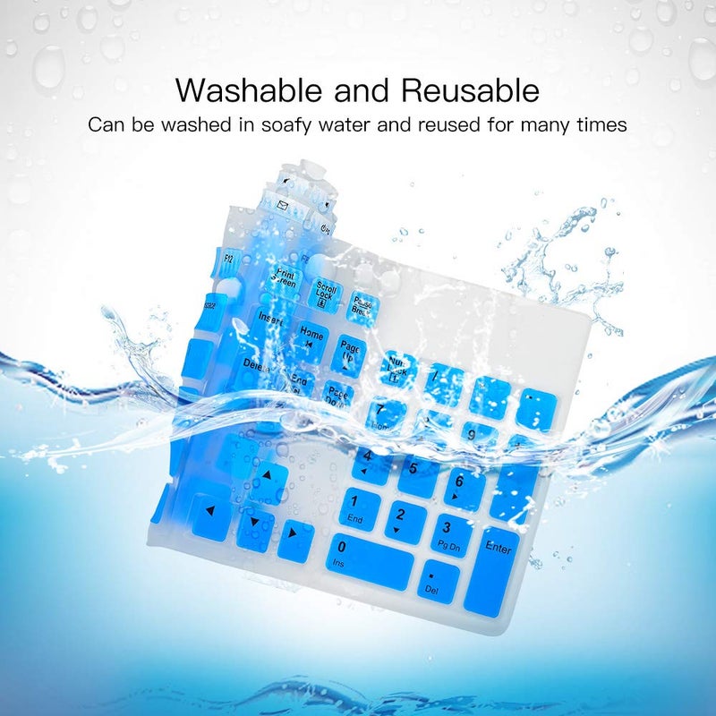 imComor Keyboard Skin Cover for Logitech MK270 MK275 MK295 Keyboard & Logitech K200 K260 K270 MK200 MK260 MK270 MK275 MK295 Keyboard Cover Skin Protector Accessories, Ombre Blue (US Layout) - Image 5